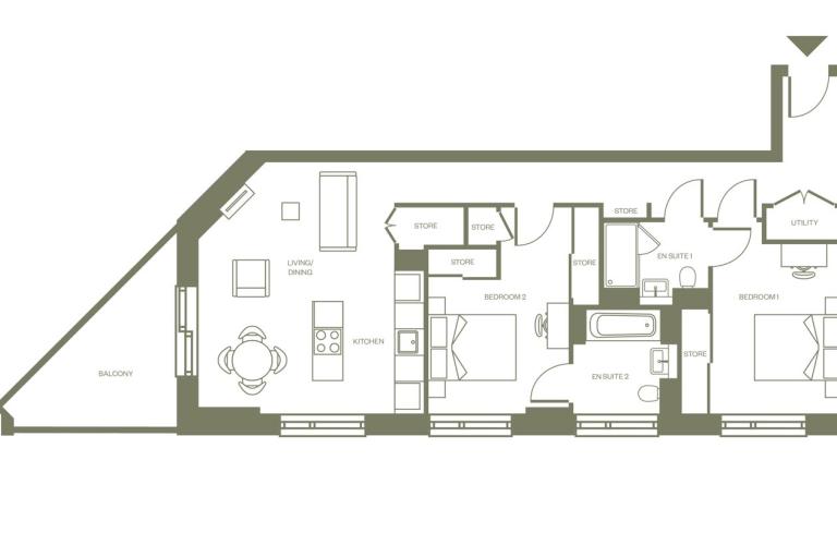 2 bed - Floor Plan